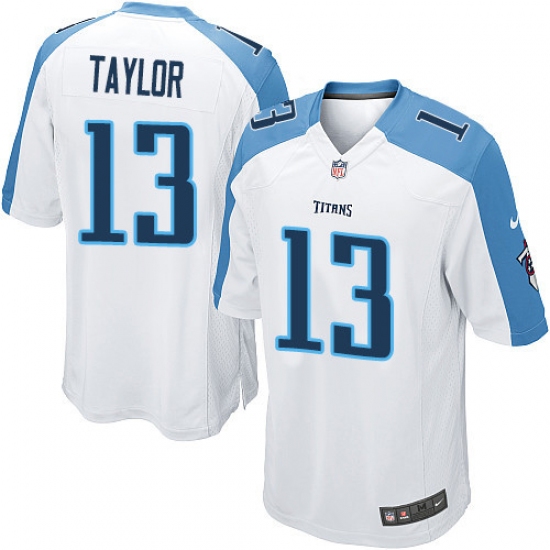Men's Nike Tennessee Titans #13 Taywan Taylor Game White NFL Jersey - Ujersey