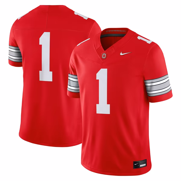 Men's Nike #1 Scarlet Ohio State Buckeyes Home Vapor F.U.S.E. Limited Football Jersey