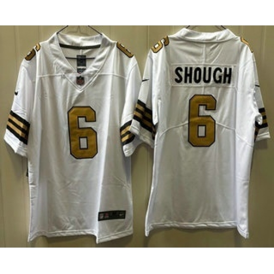 Men's New Orleans Saints #6 Tyler Shough Limited White Alternate Vapor Jersey - Ujersey