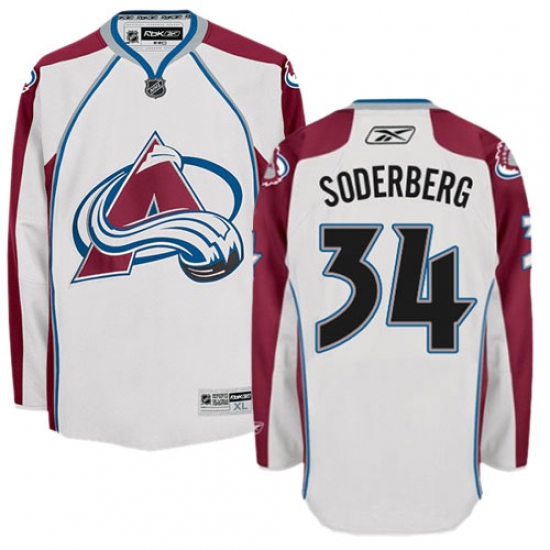 Women's Reebok Colorado Avalanche #34 Carl Soderberg Authentic White Away NHL Jersey - Ujersey