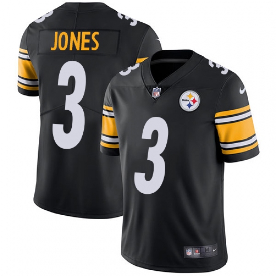 Men's Nike Pittsburgh Steelers #3 Landry Jones Black Team Color Vapor Untouchable Limited Player NFL Jersey - Ujersey