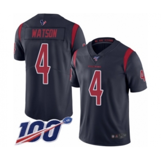 Youth Nike Houston Texans #4 Deshaun Watson Limited Navy Blue Rush Vapor Untouchable 100th Season NFL Jersey