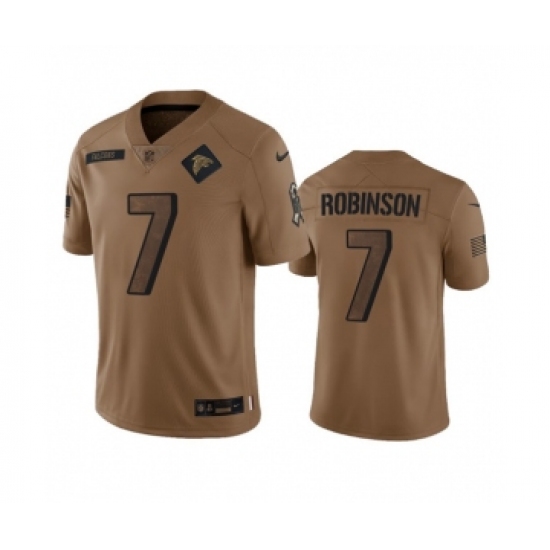 Men's Nike Atlanta Falcons #7 Bijan Robinson 2023 Brown Salute To Setvice Limited Football Stitched Jersey - Ujersey