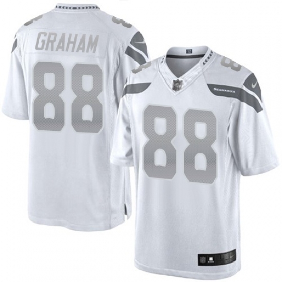 Men's Nike Seattle Seahawks #88 Jimmy Graham Limited White Platinum NFL Jersey - Ujersey