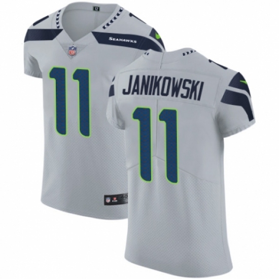 Men's Nike Seattle Seahawks #11 Sebastian Janikowski Grey Alternate Vapor Untouchable Elite Player NFL Jersey - Ujersey