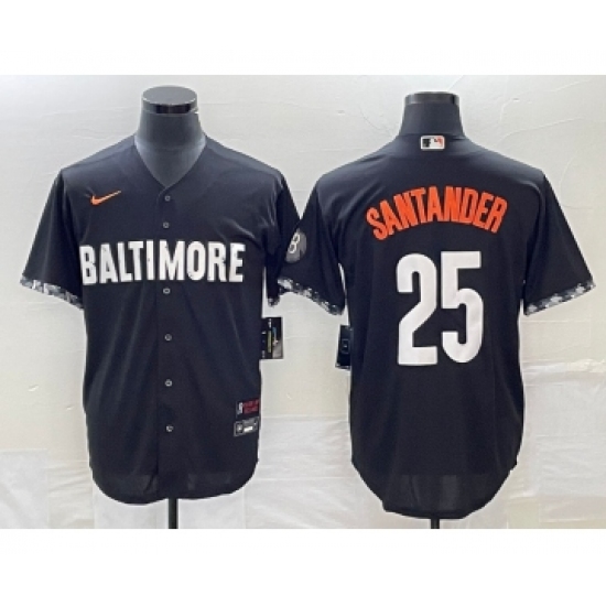 Men's Baltimore Orioles #25 Anthony Santander Black 2023 City Connect Cool Base Stitched Jersey - Ujersey