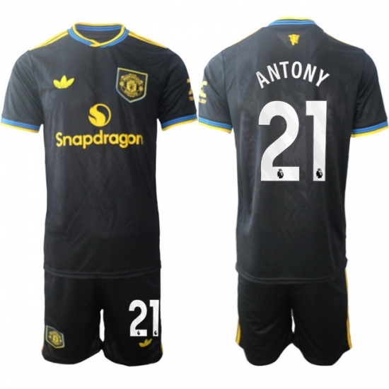 Men Manchester United 2026 Soccer Jerseys Black #21 ANTONY
