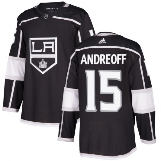 Men's Adidas Los Angeles Kings #15 Andy Andreoff Authentic Black Home NHL Jersey - Ujersey