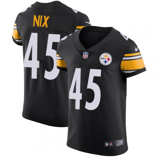 Men's Nike Pittsburgh Steelers #45 Roosevelt Nix Black Team Color Vapor Untouchable Elite Player NFL Jersey - Ujersey