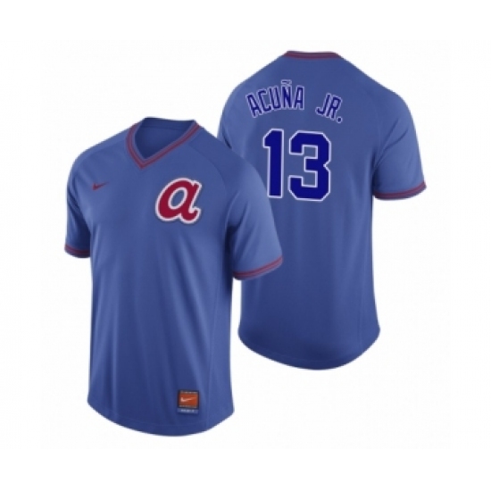 Women Atlanta Braves #13 Ronald Acuna Jr. Royal Cooperstown Collection Legend Jersey - Ujersey