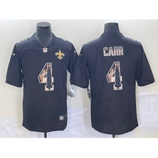 Men's New Orleans Saints #4 Derek Carr 2019 Black Statue Of Liberty Stitched NFL Nike Limited Jersey - Ujersey