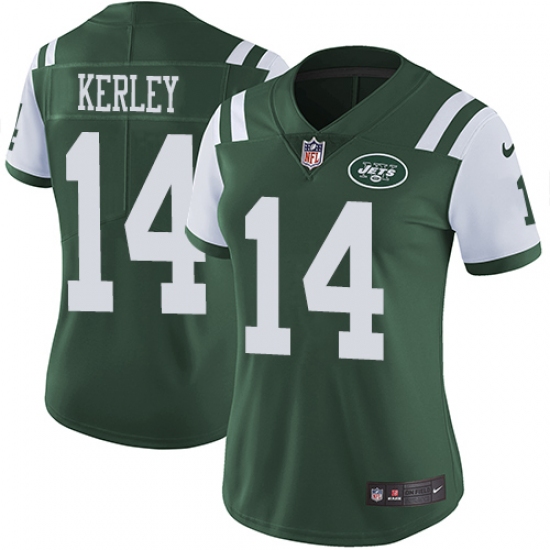 Women's Nike New York Jets #14 Jeremy Kerley Green Team Color Vapor Untouchable Limited Player NFL Jersey - Ujersey