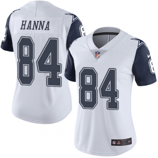 Women's Nike Dallas Cowboys #84 James Hanna Limited White Rush Vapor Untouchable NFL Jersey