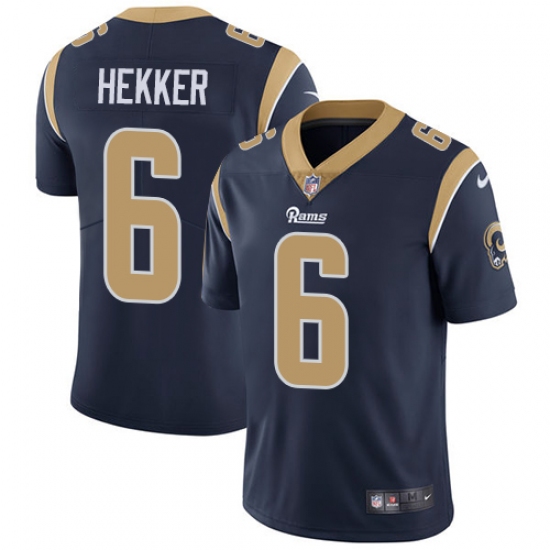 Men's Nike Los Angeles Rams #6 Johnny Hekker Navy Blue Team Color Vapor Untouchable Limited Player NFL Jersey - Ujersey