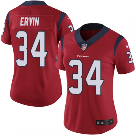 Women's Nike Houston Texans #34 Tyler Ervin Elite Red Alternate NFL Jersey - Ujersey