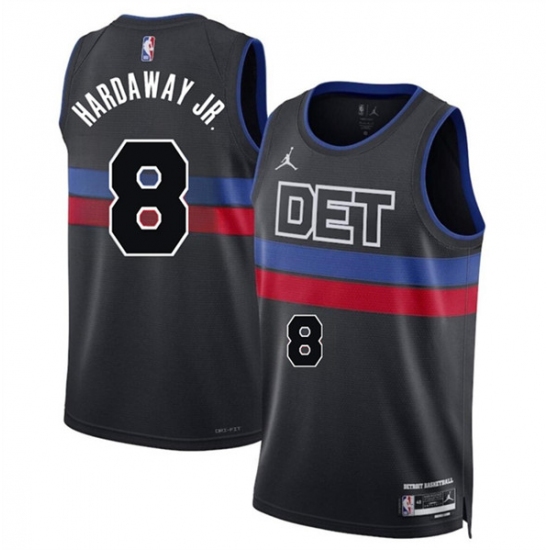 Men's Detroit Pistons #8 Tim Hardaway Jr Black 2024 Statement Edition Stitched Jersey - Ujersey