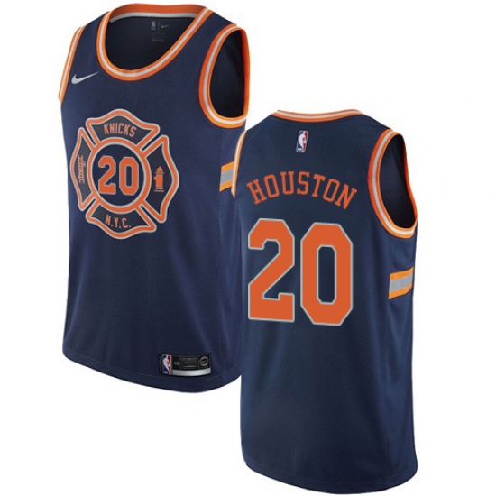 Youth Nike New York Knicks #20 Allan Houston Swingman Navy Blue NBA Jersey - City Edition - Ujersey