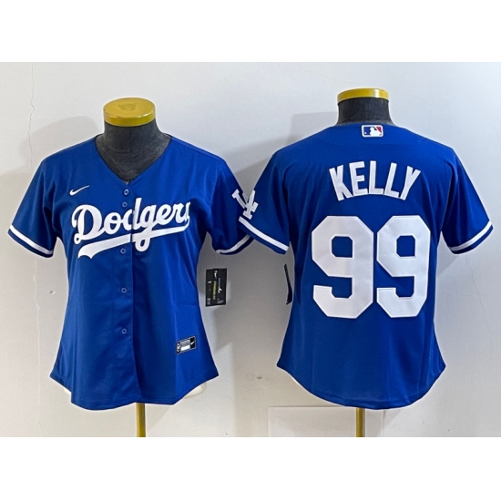 Women's Los Angeles Dodgers #99 Joe Kelly Blue Stitched Cool Base Nike Jersey - Ujersey