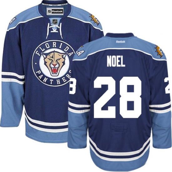 Men's Reebok Florida Panthers #28 Serron Noel Premier Navy Blue Third NHL Jersey - Ujersey
