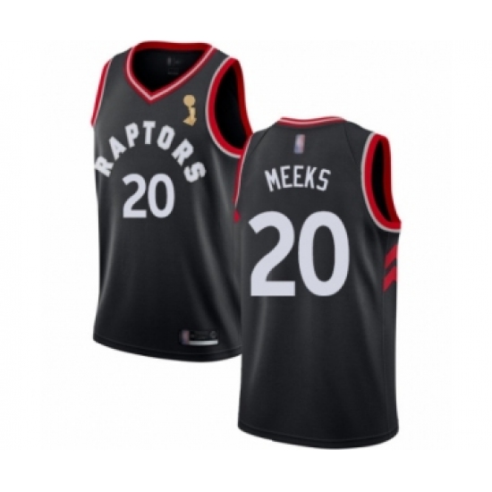 Men's Toronto Raptors #20 Jodie Meeks Swingman Black 2019 Basketball Finals Champions Jersey Statement Edition - Ujersey