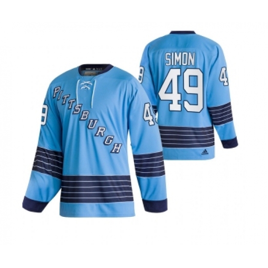 Men's Pittsburgh Penguins #49 Dominik Simon 2022 Blue Classics Stitched Jersey - Ujersey