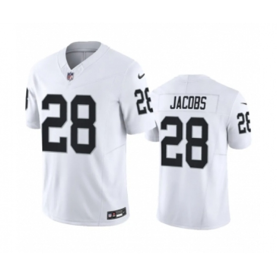 Men's Las Vegas Raiders #28 Josh Jacobs White 2023 F.U.S.E Vapor Untouchable Stitched Football Jersey - Ujersey