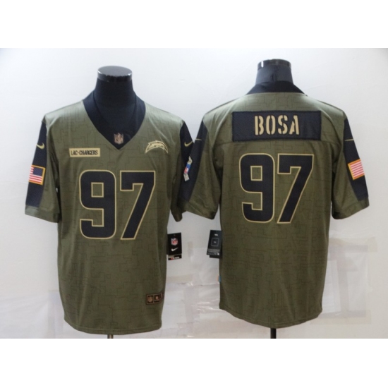 Men's Los Angeles Chargers #97 Joey Bosa Nike Olive 2021 Salute To Service Limited Player Jersey - Ujersey