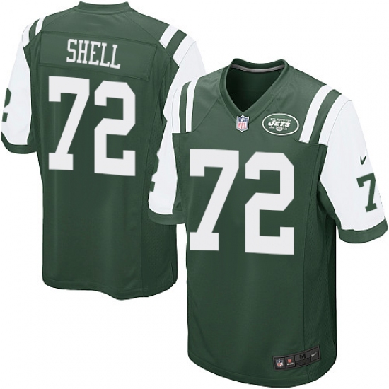 Men's Nike New York Jets #72 Brandon Shell Game Green Team Color NFL Jersey - Ujersey