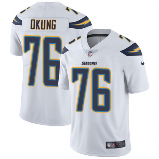 Youth Nike Los Angeles Chargers #76 Russell Okung Elite White NFL Jersey - Ujersey