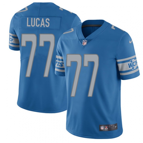 Men's Nike Detroit Lions #77 Cornelius Lucas Limited Light Blue Team Color Vapor Untouchable NFL Jersey - Ujersey