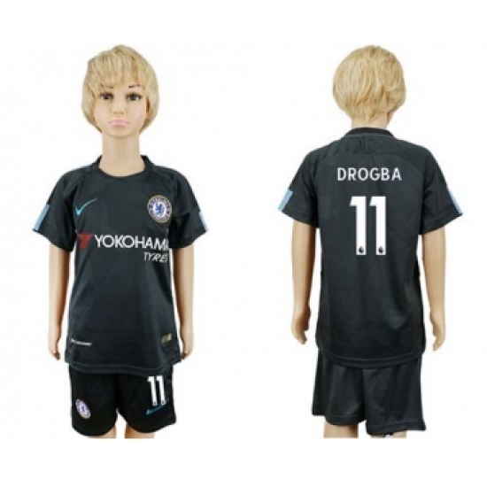 Chelsea #11 Drogba Sec Away Kid Soccer Club Jersey