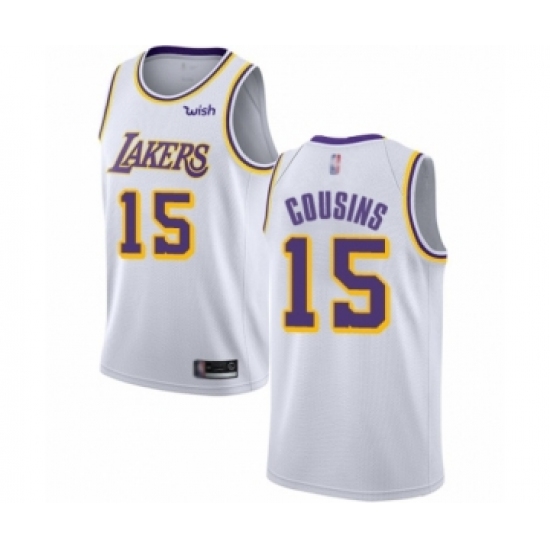 Women's Los Angeles Lakers #15 DeMarcus Cousins Authentic White Basketball Jersey - Association Edition - Ujersey
