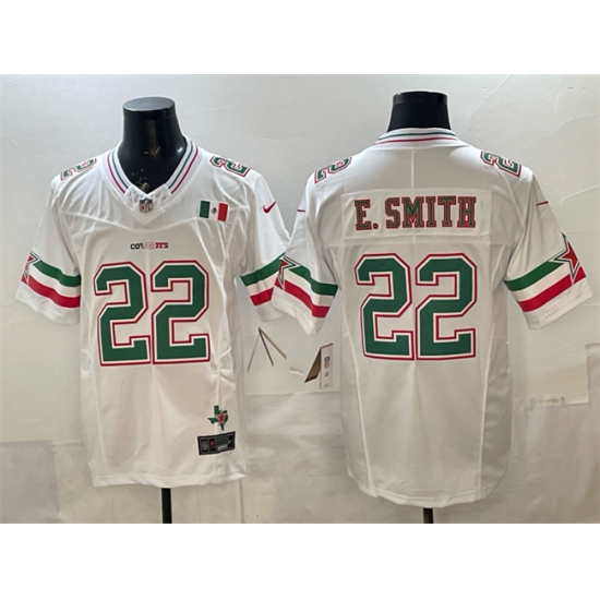 Men's Dallas Cowboys #22 Emmitt Smith 2024 Mexico White F.U.S.E. Stitched Football Jersey - Ujersey