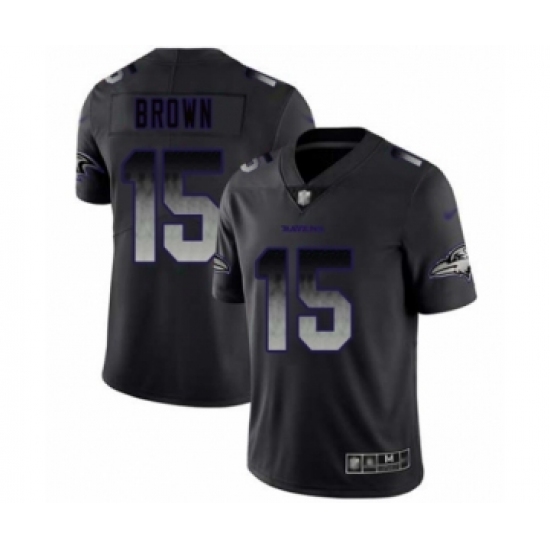 Men's Baltimore Ravens #15 Marquise Brown Limited Black Smoke Fashion Football Jersey - Ujersey