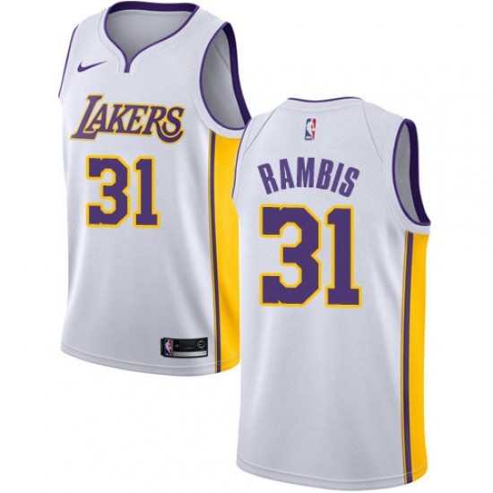 Youth Nike Los Angeles Lakers #31 Kurt Rambis Swingman White NBA Jersey - Association Edition - ujerseystore