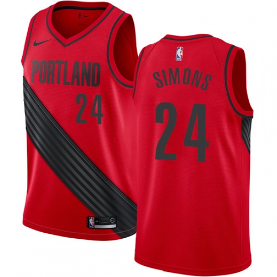 Women's Nike Portland Trail Blazers #24 Anfernee Simons Swingman Red NBA Jersey Statement Edition - Ujersey