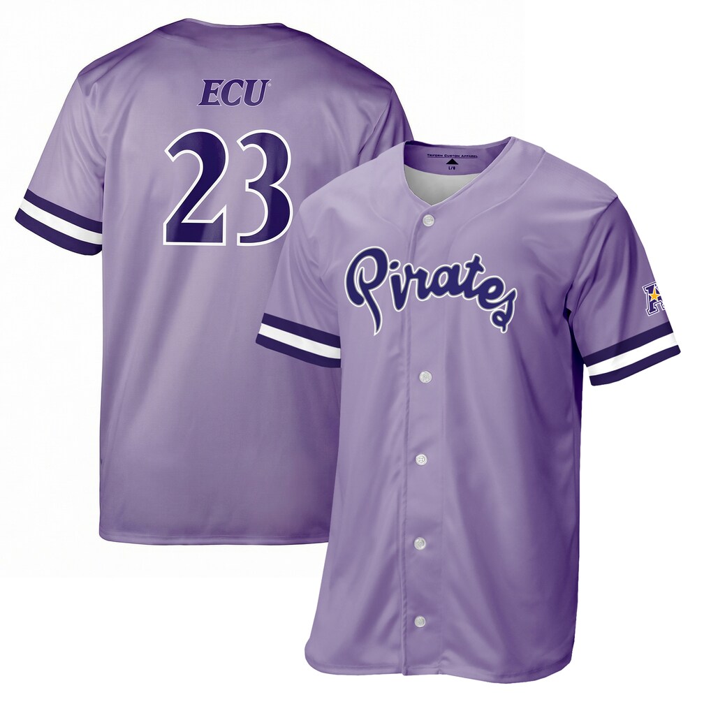 Men's adidas Purple ECU Pirates Replica Baseball Jersey - ujerseystore