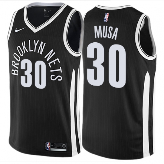 Women's Nike Brooklyn Nets #30 Dzanan Musa Swingman Black NBA Jersey - City Edition - Ujersey