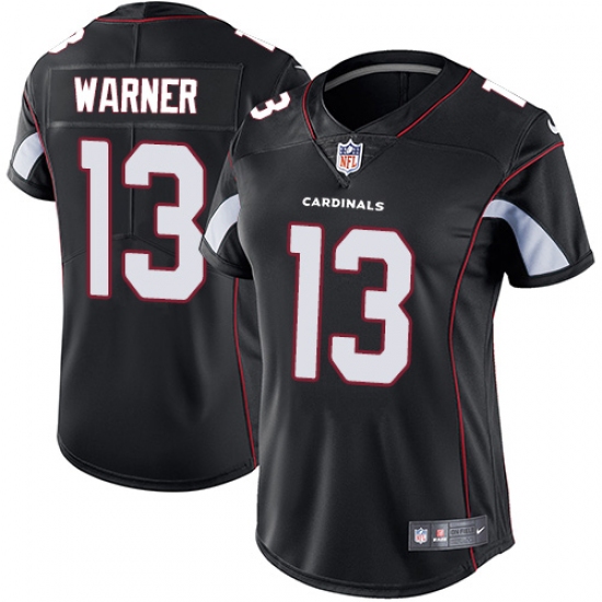Women's Nike Arizona Cardinals #13 Kurt Warner Black Alternate Vapor Untouchable Limited Player NFL Jersey - Ujersey