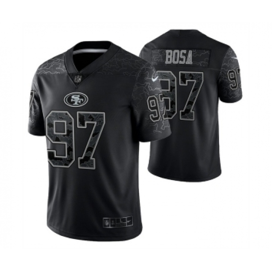 Men's San Francisco 49ers #97 Nick Bosa Black Reflective Limited Stitched Football Jersey - Ujersey