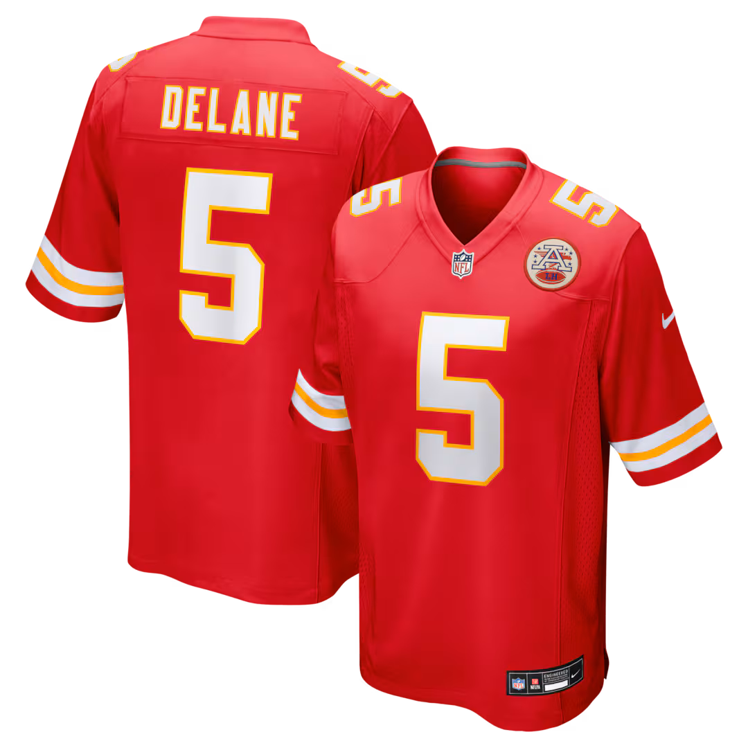 Men's Kansas City Chiefs Nike Red 2026 NFL Draft First Round Pick No. 6 Team Game Jersey