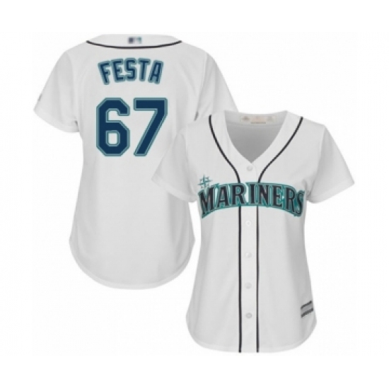 Women's Seattle Mariners #67 Matt Festa Authentic White Home Cool Base Baseball Player Jersey - Ujersey