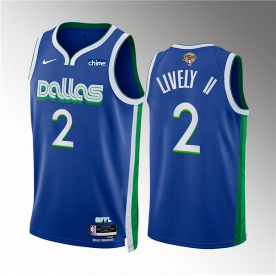 Men's Dallas Mavericks #2 Dereck Lively II Blue 2024 Finals City Edition Stitched Basketball Jersey - Ujersey