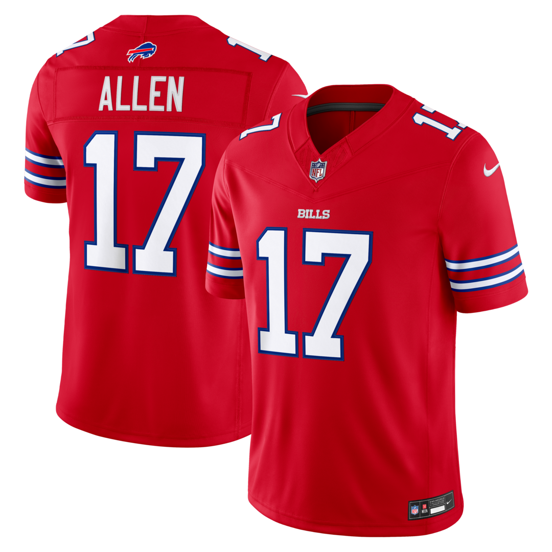 Men's Buffalo Bills Josh Allen Nike Red Alternate Vapor F.U.S.E. Stitched Limited Jersey - Ujersey