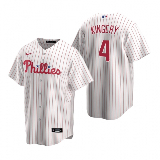 Men's Nike Philadelphia Phillies #4 Scott Kingery White Home Stitched Baseball Jersey - Ujersey