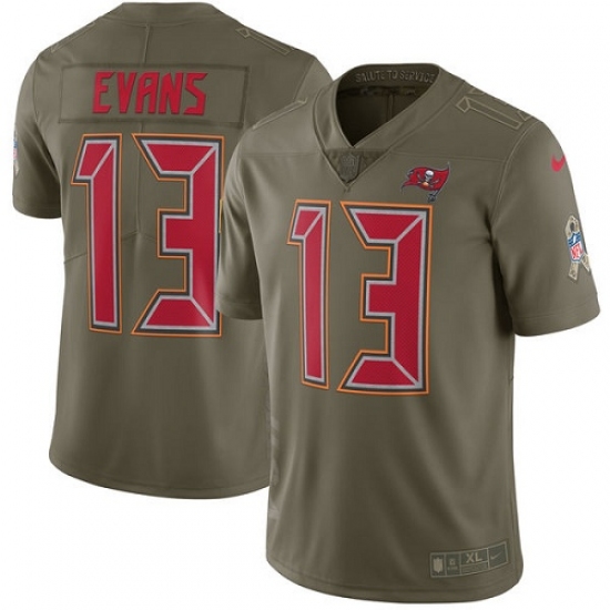 Men's Nike Tampa Bay Buccaneers #13 Mike Evans Limited Olive 2017 Salute to Service NFL Jersey - Ujersey