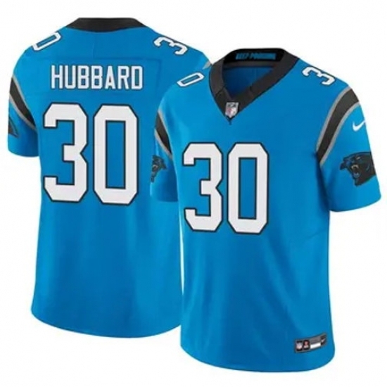 Youth Carolina Panthers #30 Chuba Hubbard Blue F U S E Stitched NFL Jersey - Ujersey