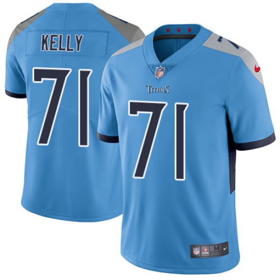Men Nike Tennessee Titans #71 Dennis Kelly Light Blue Alternate Vapor Untouchable Limited Player NFL Jersey - Ujersey