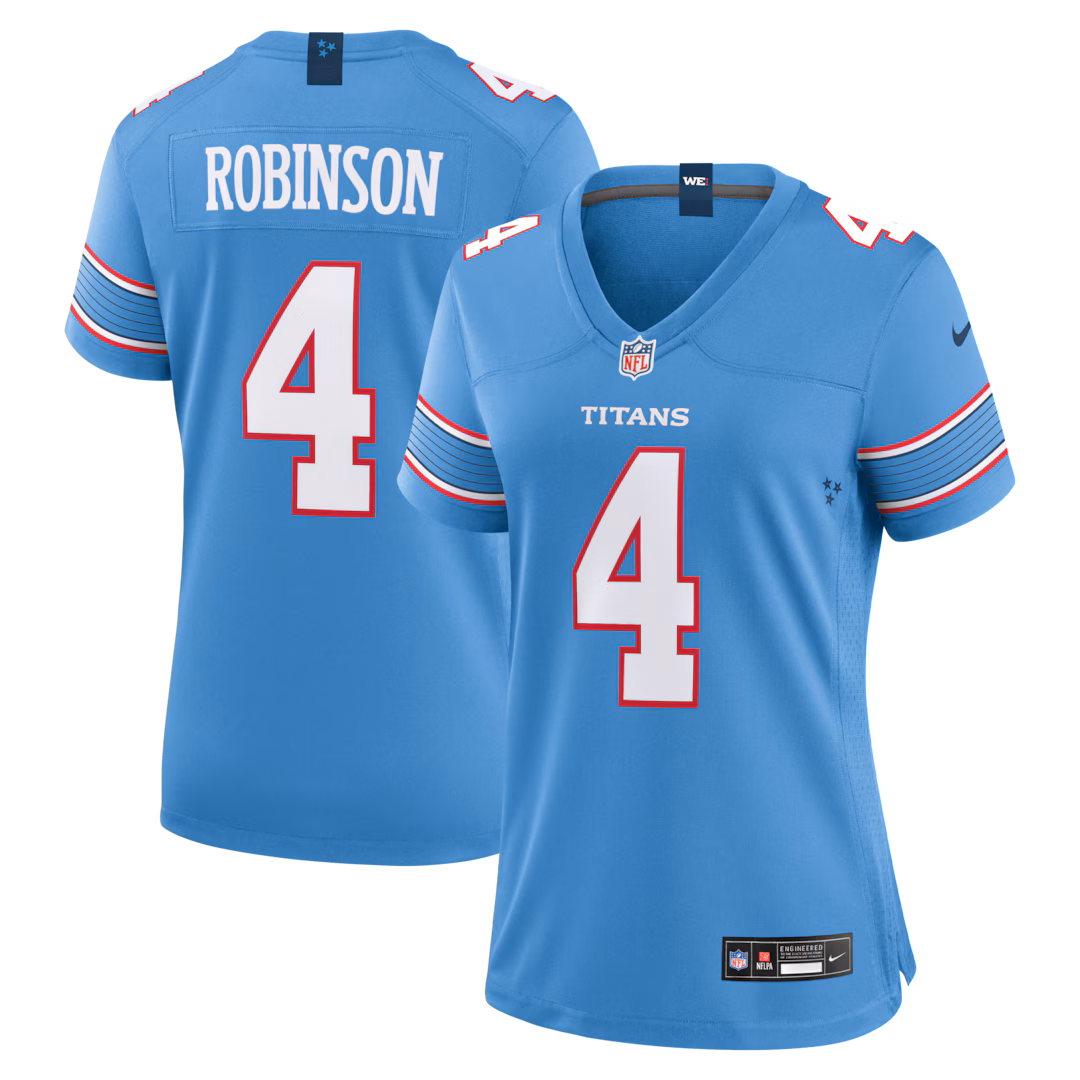Women's Tennessee Titans Wan'Dale Robinson Nike Light Blue Team Game Jersey