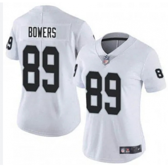 Women Las Vegas Raiders #89 Brock Bowers White 2024 Draft Vapor Stitched Football Jersey - Ujersey